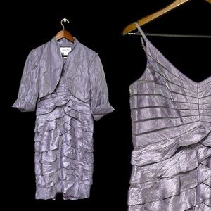 Victor Costa purple special occasion dress suit with jacket size 10